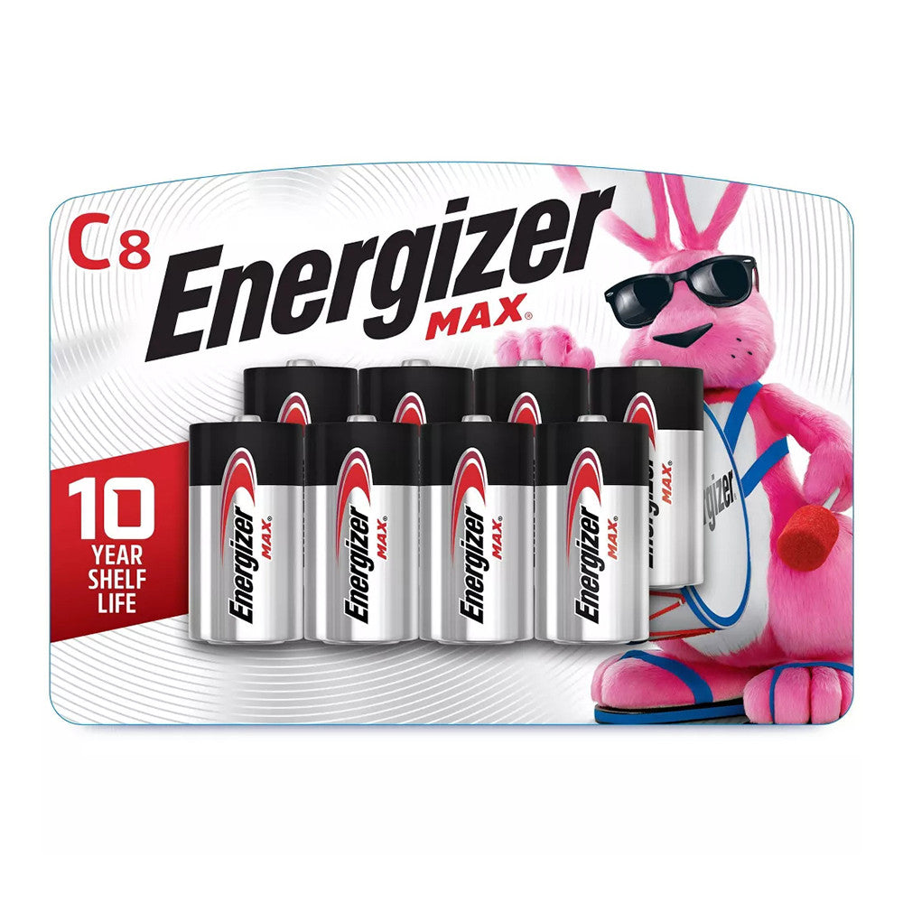 Energizer Max Size C Cell Alkaline Batteries, 8 Ea